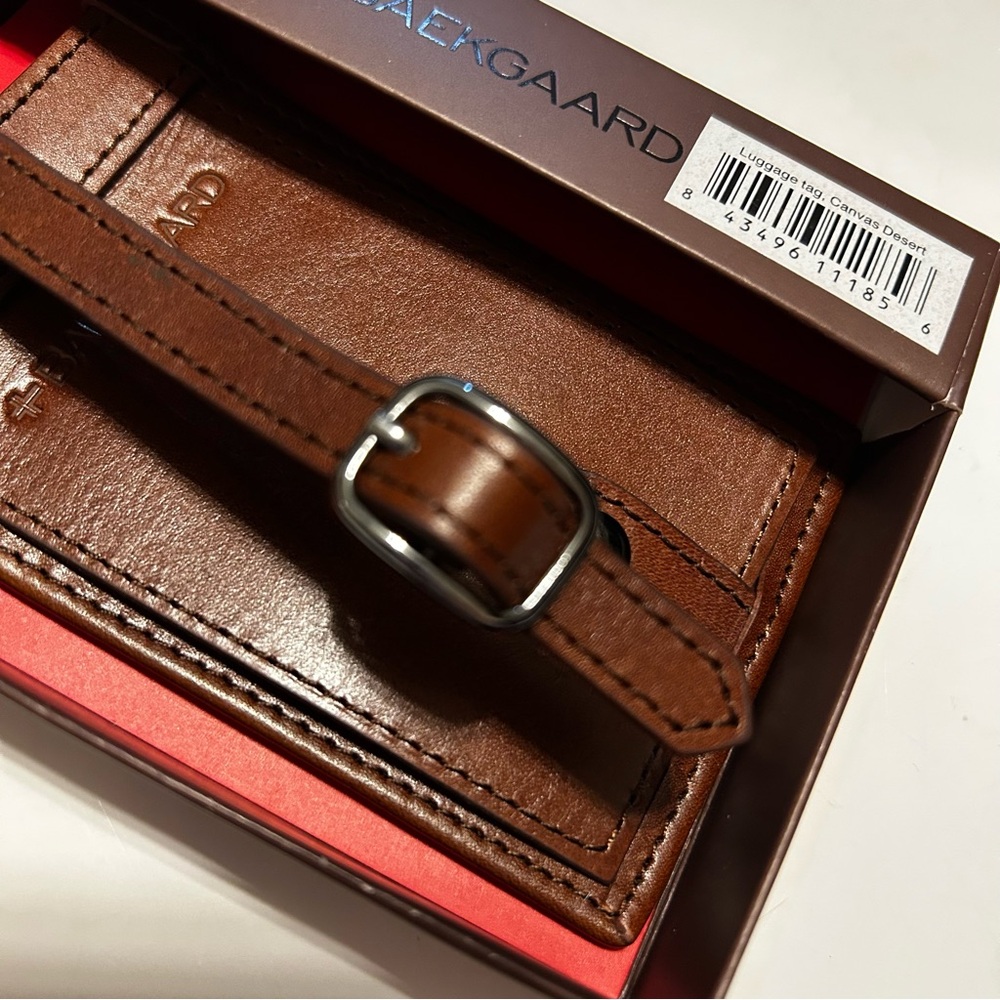 New Baekgaard Brown Luggage Tag called Canvas Desert. - Picture 4 of 8